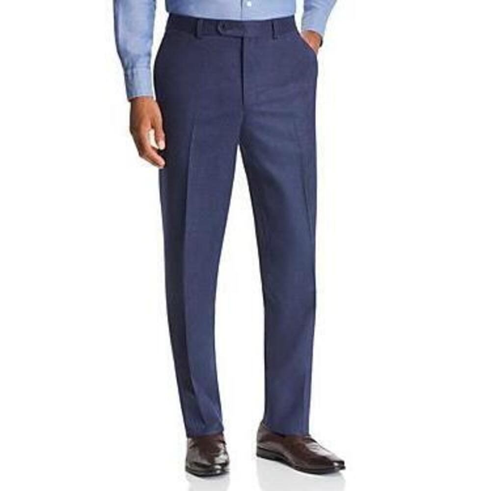 Jack Victor Flannel Regular Fit Blue Dress Pants 34R